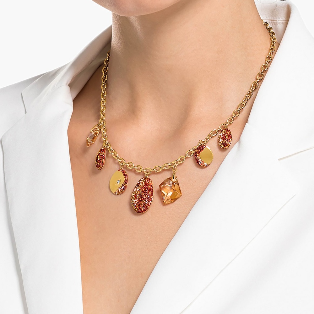 The Elements necklace Fire element, Red, Mixed metal finish